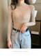 Img 5 - Solid Colored Half-Height Collar Long Sleeved Sweater Women Tops Candy Colors Slimming Sweater