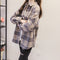 Img 7 - All-Matching Chequered Blouse Loose Brushed Cotton Plus Size Women Wool Coat