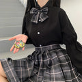 Img 2 - Japanese Basic Uniform Sets Mid-Length Women Pleated Short Skirt