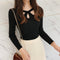 Img 2 - Korean Personality Cross See Through  Halter Round-Neck Knitted Slimming Women Sweater