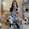 ins Long Sleeved Cardigan Replica Women Pajamas Lapel Silk Loungewear Sets Sleepwear