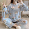 Japanese Crayon Shin Pajamas Women Long Sleeved Casual Korean Loungewear Sets Sleepwear