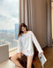 Img 3 - Mid-Length Cotton Women Long Sleeved T-Shirt Undershirt Korean Loose Plus Size Tops Solid Colored Round-Neck Sweatshirt