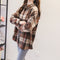 Img 9 - All-Matching Chequered Blouse Loose Brushed Cotton Plus Size Women Wool Coat
