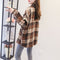 IMG 107 of All-Matching Chequered Blouse Loose Brushed Cotton Plus Size Women Wool Coat Outerwear