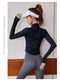IMG 115 of Fitness Women Jogging Sporty Casual Jacket Zipper Cardigan Stand Collar Tops Yoga Long Sleeved Outerwear