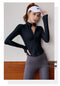 IMG 114 of Fitness Women Jogging Sporty Casual Jacket Zipper Cardigan Stand Collar Tops Yoga Long Sleeved Outerwear