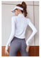 IMG 118 of Fitness Women Jogging Sporty Casual Jacket Zipper Cardigan Stand Collar Tops Yoga Long Sleeved Outerwear