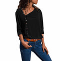 Popular Trendy Button Niche Oblique Collar Long Sleeved Women Tops Shirt Blouse