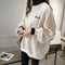 Popular cec High Collar False Two-Piece Sweatshirt Women Korean INS Lazy Thick Tops Outerwear
