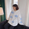 Img 4 - Thick Hooded Sweatshirt Women Korean Three Dimensional Blue White Trendy Loose Young Look Tops