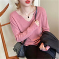 Img 2 - Women V-Neck Loose Outdoor Sweater