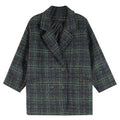 Blazer Women Loose Petite Chequered Mid-Length Thick Wool Coat Outerwear