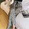 Img 1 - Thailand Hot Selling Popular Leopard Stripes Casual All-Matching Wide Leg Long Women INS Pants