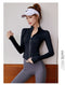IMG 113 of Fitness Women Jogging Sporty Casual Jacket Zipper Cardigan Stand Collar Tops Yoga Long Sleeved Outerwear
