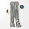 Pajamas Pants Women Long Cotton Outdoor Japanese Chequered Loose Plus Size Single Piece Home Activewear