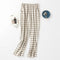 Pajamas Pants Women Long Cotton Outdoor Japanese Chequered Loose Plus Size Single Piece Home Activewear