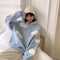 Img 8 - Thick Hooded Sweatshirt Women Korean Three Dimensional Blue White Trendy Loose Young Look Tops