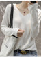 IMG 112 of Women V-Neck Thin All-Matching Pullover Under Korean Loose Plus Size Colourful Sweater Outerwear