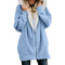 Popular Europe Women Hooded Zipper Cardigan Sweatshirt Outerwear