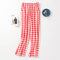 Pajamas Pants Women Long Cotton Outdoor Japanese Chequered Loose Plus Size Single Piece Home Activewear