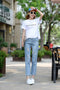 IMG 138 of Korean BFLoose Trendy Ripped Denim Pants Women Ankle-Length Pants Harem Pants