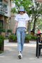 IMG 140 of Korean BFLoose Trendy Ripped Denim Pants Women Ankle-Length Pants Harem Pants