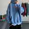 cecLazy Sweatshirt Thick INS Hip-Hop Loose Tops Hooded Outerwear