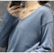 IMG 128 of Women V-Neck Thin All-Matching Pullover Under Korean Loose Plus Size Colourful Sweater Outerwear