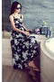 Img 1 - Trendy All-Matching Slim Look Black White Cami Dress Slip Chiffon Dress