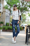 IMG 122 of Korean BFLoose Trendy Ripped Denim Pants Women Ankle-Length Pants Harem Pants