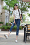 IMG 127 of Korean BFLoose Trendy Ripped Denim Pants Women Ankle-Length Pants Harem Pants