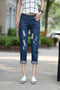 IMG 134 of Korean BFLoose Trendy Ripped Denim Pants Women Ankle-Length Pants Harem Pants