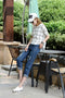 IMG 130 of Korean BFLoose Trendy Ripped Denim Pants Women Ankle-Length Pants Harem Pants