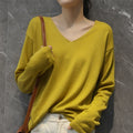 Img 3 - Women V-Neck Thin All-Matching Pullover Under Korean Loose Plus Size Colourful Sweater