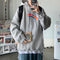 Sweatshirt Hooded Couple Loose Trendy All-Matching Rainbow instb Outerwear