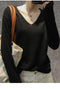 IMG 132 of Women V-Neck Thin All-Matching Pullover Under Korean Loose Plus Size Colourful Sweater Outerwear