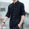 Img 2 - Shirt Men Long Sleeved Korean Slim Look Youth Striped Casual Trendy Men Shirt