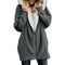 Popular Europe Women Hooded Zipper Cardigan Sweatshirt Outerwear