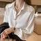 Img 3 - Blouse White Feminine Chiffon Shirt Long Sleeved Trendy Niche Blouse
