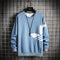 Img 2 - Men Trendy Korean Loose Plus Size Solid Colored Round-Neck Tops Long Sleeved Sweatshirt