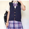 jkUniform Vest Sweater Women Japanese College Student Sweater Tank Top Knitted Cardigan Outerwear