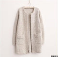 IMG 102 of Korean Cardigan Mid-Length Pocket Loose Sweater Women Outerwear
