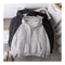 IMG 127 of Women Student Korean Loose Thick Hooded Sweatshirt Zipper Casual Cardigan Tops Outerwear