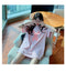 IMG 107 of insShort Sleeve Tops Korean Loose Mid-Length Popular Trendy Pink T-Shirt Women T-Shirt