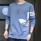 Img 9 - Men Trendy Korean Loose Plus Size Solid Colored Round-Neck Tops Long Sleeved Sweatshirt