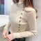 Img 11 - Button Half-Height Collar Women Slimming Slim-Look Long Sleeved Tops Sweater