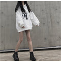 IMG 124 of Thick Sweatshirt Women Korean Loose Mid-Length Vintage Hong Kong Hooded Student Outerwear