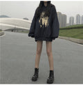 IMG 107 of Thick Sweatshirt Women Korean Loose Mid-Length Vintage Hong Kong Hooded Student Outerwear