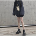 IMG 112 of Thick Sweatshirt Women Korean Loose Mid-Length Vintage Hong Kong Hooded Student Outerwear